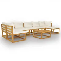vidaXL Garten-Lounge-Set 8-tlg. creme Akazie