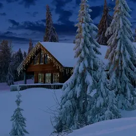 MARELIDA LED Lichtervorhang Eisregen Lichterkette Icicle 490 bernstein LED 20m Außen