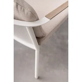 BIZZOTTO Gartenmöbel Set Tisch + 8 Stühlen, beige weiß gepolstert, Outdoor