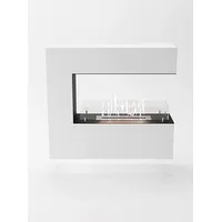 GLOW FIRE Echtfeuer-Dekokamin Orkland Wall Ethanol Kamin, Bioethanol Kamin mit 3h Brenndauer, Heizleistung bis 2 kw weiß