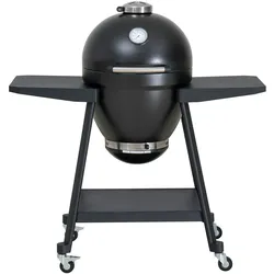 Sunjoy Eierförmiger Holzkohle Grill mit Pizzaplatte, schwarz