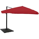 MCW Ampelschirm A96 3,5x3,5m Alu Flap Bordeaux mit Ständer Drehbar