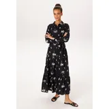 Aniston CASUAL Maxikleid mit Palmen bedruckt Schwarz/Beige 44