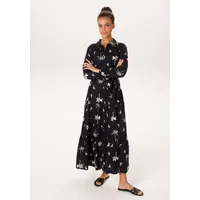 Aniston CASUAL Maxikleid mit Palmen bedruckt Schwarz/Beige 44