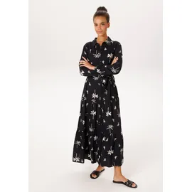 Aniston CASUAL Maxikleid mit Palmen bedruckt Schwarz/Beige 44