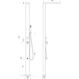 Eclipse NANI silber Gartendusche