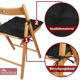 NatureMark Stuhlkissen 40 x 40 cm Schwarz