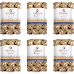 PERRO Gourmet Kalbfleisch mit Zucchini 6x400g Monoproteinfutter für ausgewachsene Hunde