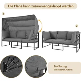 Merax Gartenlounge-Set 4-tlg. grau