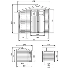 TIMBELA Gerätehaus 2,72 x 2,06 m Natur