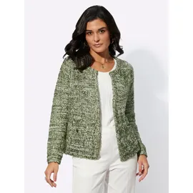 CREATION L Strickjacke in ecru-khaki-gemustert | Gr.: 46