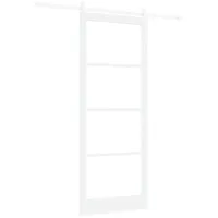 vidaXL Schiebetür ORKDAL Weiß 93 x 232 cm Massivholz Kiefer und Glas 3331928
