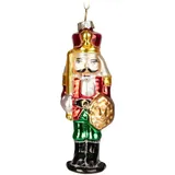 Brubaker Nussknacker Soldat Rot Grün Gold - Handbemalte Weihnachtskugel aus Glas - Mundgeblasener Christbaumschmuck Figuren Lustig Deko Anhänger Baumkugel - 13 cm