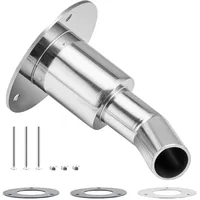 Vevor Durch Rumpf Auspuff Hautanpassung, 24 mm Dieselheizung Standheizung Auspuffverkleidung mit Schrauben & Muttern & Dichtung, Rumpfauspuffrohr-Stutzenersatz Edelstahl 316 Silber
