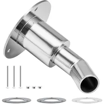 Vevor Durch Rumpf Auspuff Hautanpassung, 24 mm Dieselheizung Standheizung Auspuffverkleidung mit Schrauben & Muttern & Dichtung, Rumpfauspuffrohr-Stutzenersatz Edelstahl 316 Silber