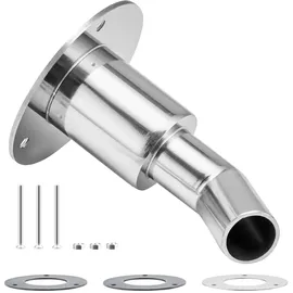 Vevor Durch Rumpf Auspuff Hautanpassung, 24 mm Dieselheizung Standheizung Auspuffverkleidung mit Schrauben & Muttern & Dichtung, Rumpfauspuffrohr-Stutzenersatz Edelstahl 316 Silber