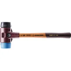 Halder Schonhammer SIMPLEX L.350mm Kopf-D.50mm weich/mittelh.HO TPE-soft blau/Gu.schw.