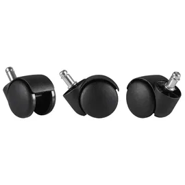 FineBuy 5er Set gebremste Weichboden-Rollen 11 mm Stift 50 mm