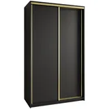 masseno Schwebetürenschrank NISSE 120 x 205 x 60 cm Schwarz