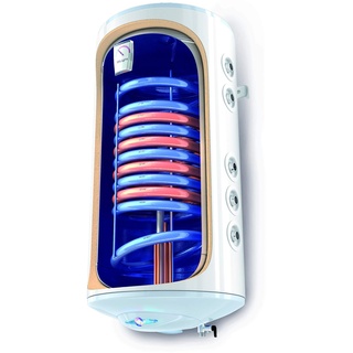 150 Liter wandhängender elektrischer Warmwasserspeicher Kombispeicher mit 2 Wärmetauscher 2000 Watt Heizleistung - druckfest 230 Volt/ 50 Hz inkl. Sicherheitsventil und Wandhalterung