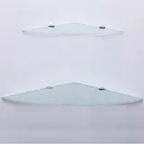 Euro Tische Glas Eckregal 45x45cm, Wandregal für Badezimmer, Duschregal Bad, Glas Badregal mit 6mm ESG Sicherheitsglas, Verschiedene Größen (Satiniert Weiß)