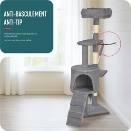 VOUNOT Kratzbaum 112 cm grau