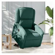 vidaXL Relaxsessel mit Aufstehhilfe Elektrisch 144,5 x 82 x 0 cm Dunkelgrün Samt