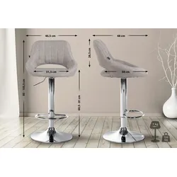 CLP Barhocker Milet Stoff grau/chrom