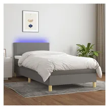 vidaXL Boxspringbett 100 x 200 cm Dunkelgrau