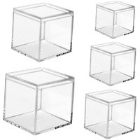 ZAANU 5 Stück Boxen, Acryl-Süßigkeitsbox, Cupcake-Behälter, Kuchenbehälter mit Deckel, Cupcake-Halter mit Deckel, Acryl-Box mit Deckel, Acryl-Behälter, Acryl-Display-Box, Kleinartikelbehälter/842