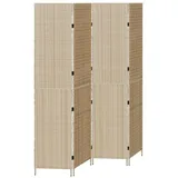 vidaXL Raumteiler 4 Paneele Faltbar Beige 196x200 cm Poly Rattan