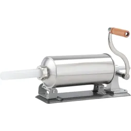 Costway Wurstfüller manuell, Wurstmaschine aus Edelstahl, Wurstfüllmaschine silber, Wurstpresse mit Tischklemme, Wurstspritze inkl. Füllrohre