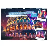 Calvendo Europas Wahrzeichen (Wandkalender 2026 DIN A3 quer), CALVENDO