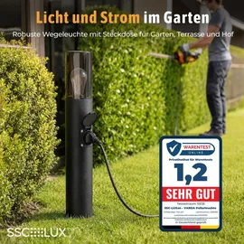 SSC-LUXon Außenleuchte Edelstahl Höhe 50 cm 1x E27 schwarz