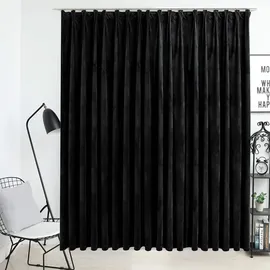 vidaXL Verdunkelungsvorhang Kräuselband 245 x 245 cm Schwarz 1 St.