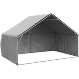 vidaXL Outdoor-Hundezwinger mit Abdeckung 3 x 2 x 1,9 m Stahl Grau