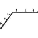 Mayrhyme Eck-Fenster-Gardinenstangen, verstellbar, mit Aluminium-Endkappen-und Halterungen, 2,5 cm Durchmesser, Erkerfenster-Gardinenstangen, 2-seitig, 81,3–213,3 cm, Schwarz