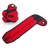 TrainHard 0.5 kg - 2 kg Gewichtsmanschetten Paar für Handgelenk, 4 Varianten Gewichts and 5 Farben Laufgewichte (2 KG - Rot)