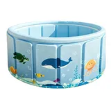 Faltbarer Hundepool Kinder Schwimmbecken, 45cm Height Nicht Aufblasbares Planschbecken Aus Robustem PVC, Tragbarer Pool Für Garten Balkon Outdoor Hunde Kinder