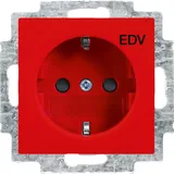 Busch-Jaeger SCHUKO Steckdosen-Einsatz mit Aufdruck "EDV", rot 20 EUC/DV-917