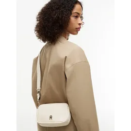 Tommy Hilfiger TH Logotape Camera Bag Umhängetasche Kunstleder Beige/Creme