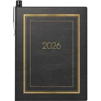 Brunnen 1071336906 Taschenkalender Mod. 713 2026 A7, Kunstleder, schwarz