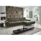 die planbar Ecksofa DIE PLANBAR "PN-EM22041 L-Form", grün (olive), B:335cm H:89cm T:188cm, Sofas, Ecksofa, wahlweise motorisches Canape oder Sitztiefenverstellung