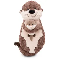 NICI 49169 Kissen Otter Oda & Odalina 40x20cm grau-Nachhaltiges Flauschiges Kuschelkissen für Jungen, Mädchen, Babys und Kuscheltierliebhaber – ideal für Zuhause, Kindergarten oder unterwegs