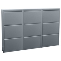 ebuy24 Schuhschrank Pisa Schuhschrank mit 9 Klappen/Türen in Metall gr grau