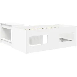 vidaXL Hochbett mit Schreibtisch 75 x 190 cm Holz weiß