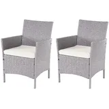Proregal Andi Gartensessel 59 x 60 x 83 cm grau/Creme 2 St.