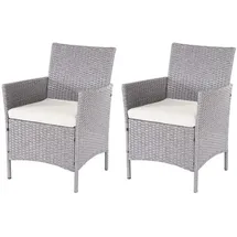 Proregal Andi Gartensessel 59 x 60 x 83 cm grau/Creme 2 St.