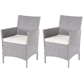 Proregal Andi Gartensessel 59 x 60 x 83 cm grau/Creme 2 St.