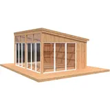 Palmako Pavillon Nova 17,8 m2 Braun Tauchgrundiert 502 cm x 396 cm